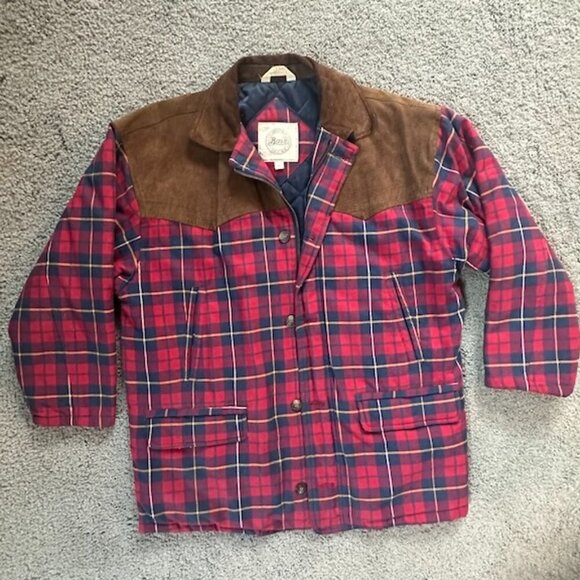 G.H. Bass & Co. Other - G.H. Bass & Co. Flannel and Suede Leather Quilt Lined Jacket - Size Medium -VGUC